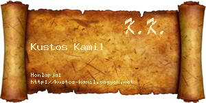Kustos Kamil névjegykártya